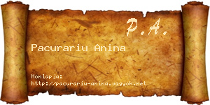 Pacurariu Anina névjegykártya